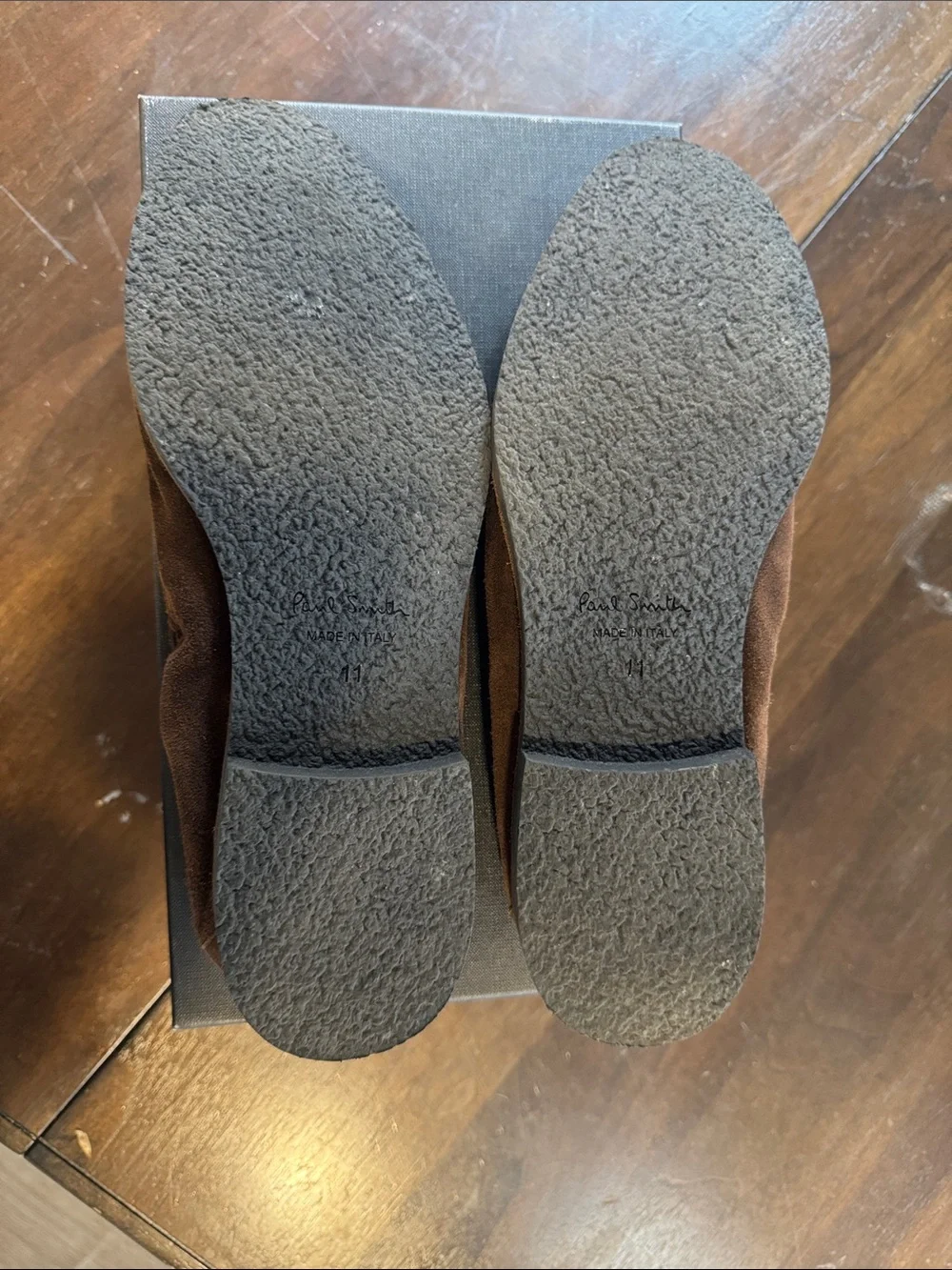 Paul Smith Brown Suede Slip-On Loafers with Signature Stripe Detail